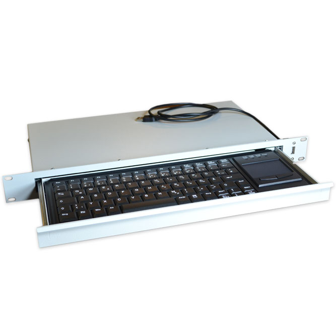 19“-Schublade 1 HE mit Industrie-Tastatur